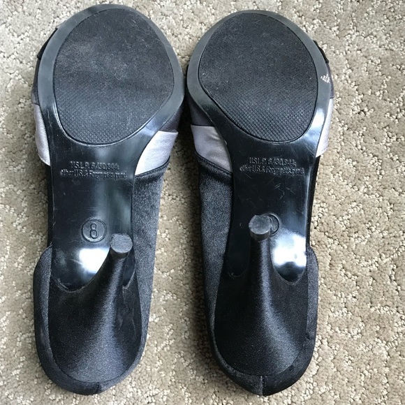 Mossimo satin heeled black/gray sandal-size 8-worn once - Picture 2 of 4
